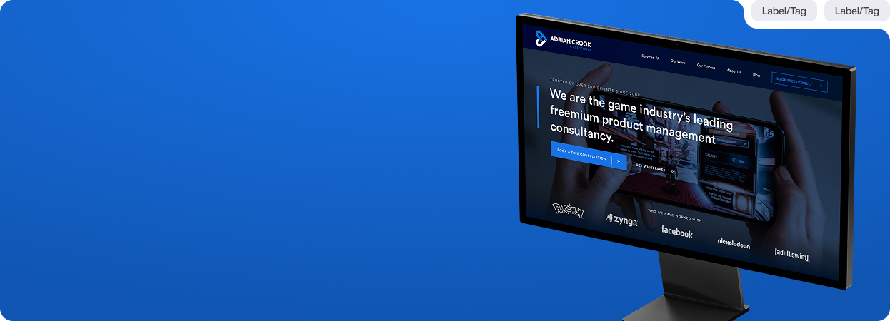 Lifted Solutions branding, web design WordPress project for Adrian Crook & Associates