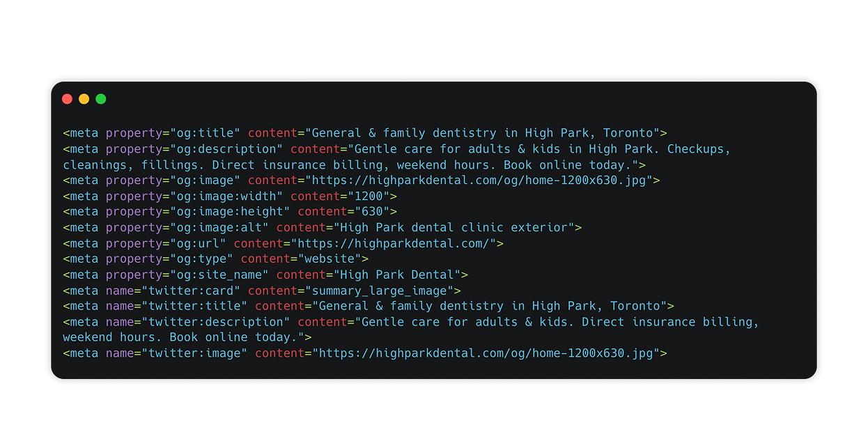 Social images for your homepage + key pages