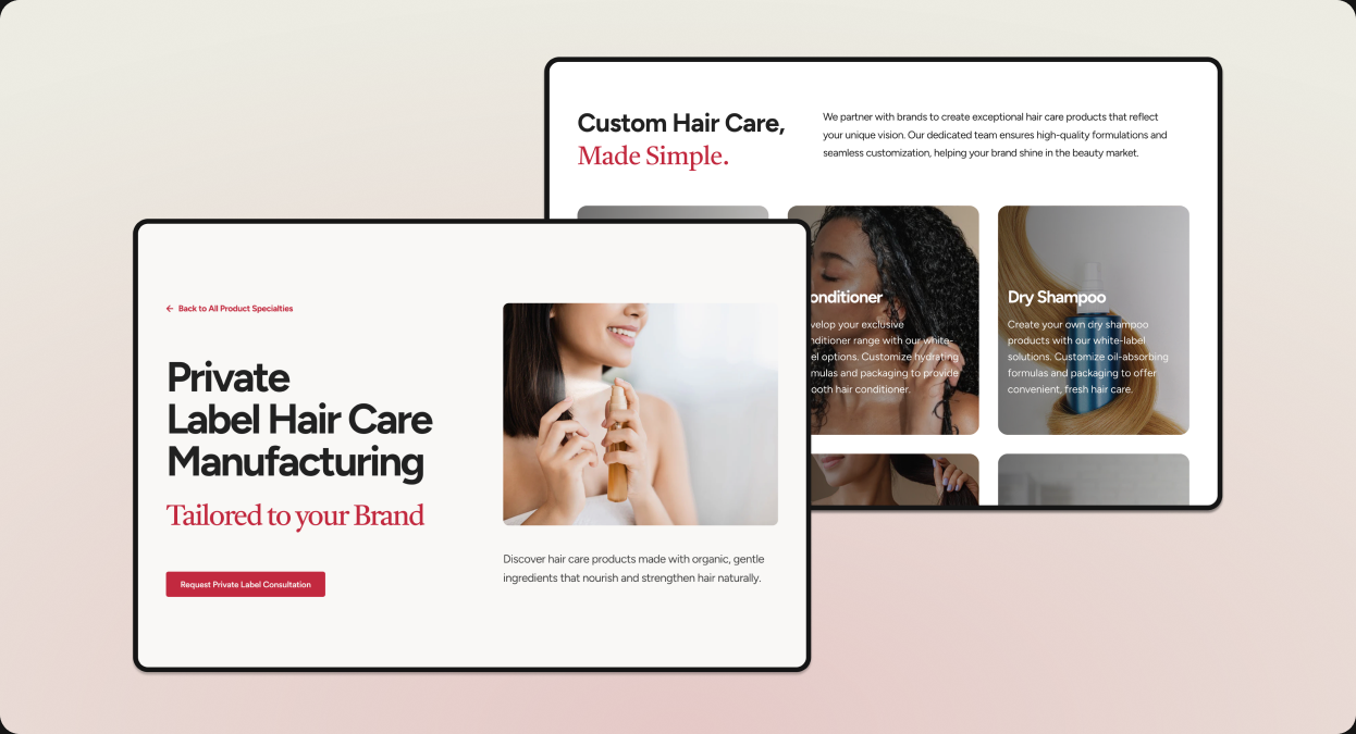 Opal Cosmetics product catalog journey from the redesigned website