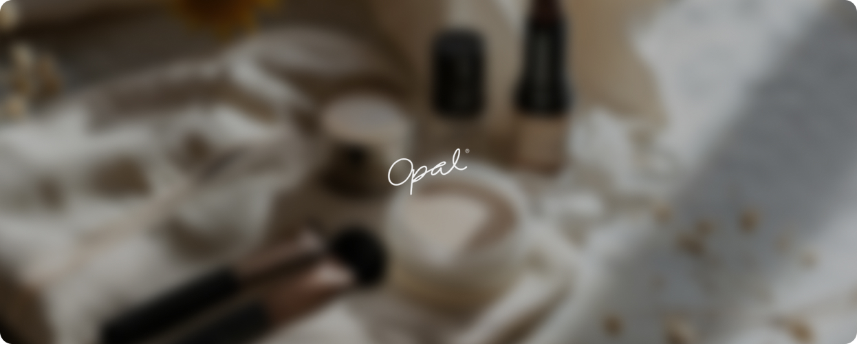 Opal Cosmetics brand and product imagery from the redesigned website