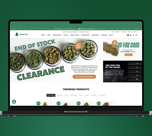 Shopify UX, develop and CRO on-going project for Hempelf featuring product bundles, upsells, and a conversion-focused CBD shopping experience