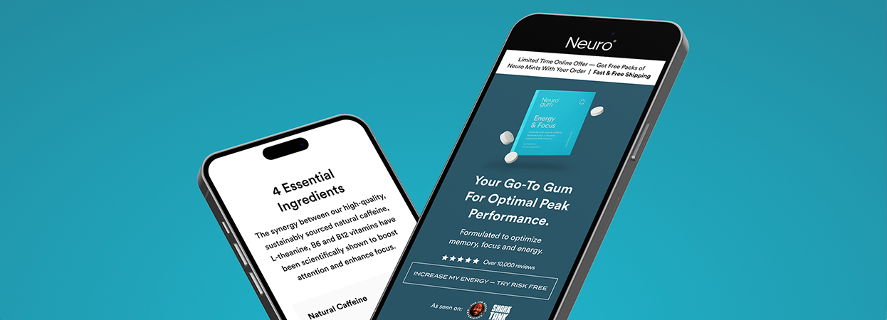 Shopify UX/UI and development project for Neuro Gum by Lifted Solutions