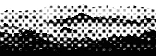 Abstract dotted mountain artwork used in Lifted Solutions web development and design branding